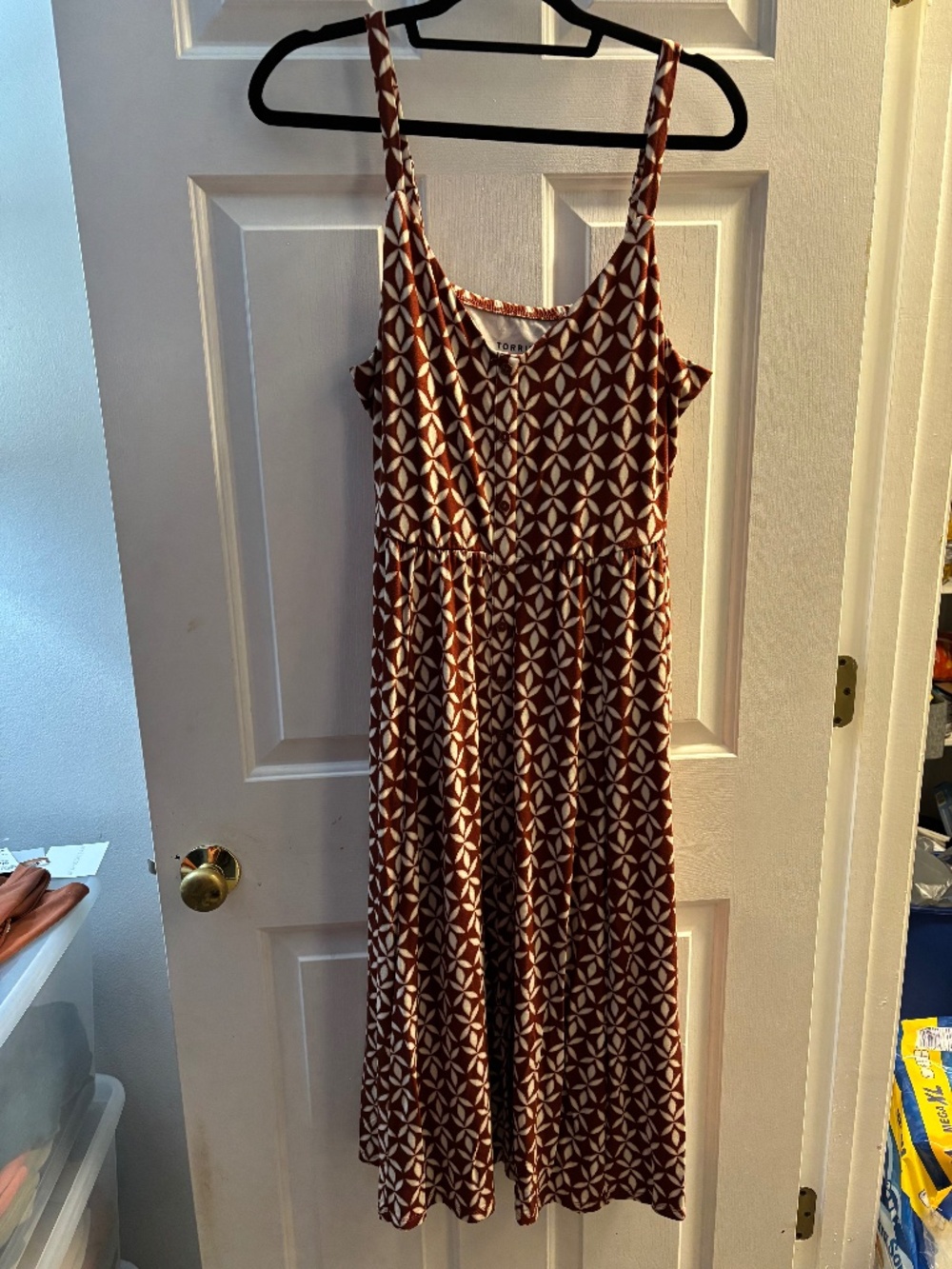 Torrid 0x 12 rusty orange midi stretch dress
